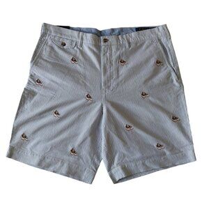 POLO RALPH LAUREN, Cotton shorts, with white and blue stripes, for men, size 36.